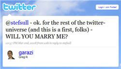 Screenshot of Twitter marriage proposal