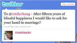 Screenshot of Twitter marriage proposal